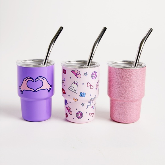 NEW!! Pop Star Stainless Steel Double Wall Mini 3oz Tumbler-Set Of 3-(NWT) - Picture 1 of 1